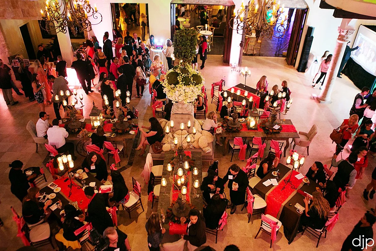 Wedding guests socialize